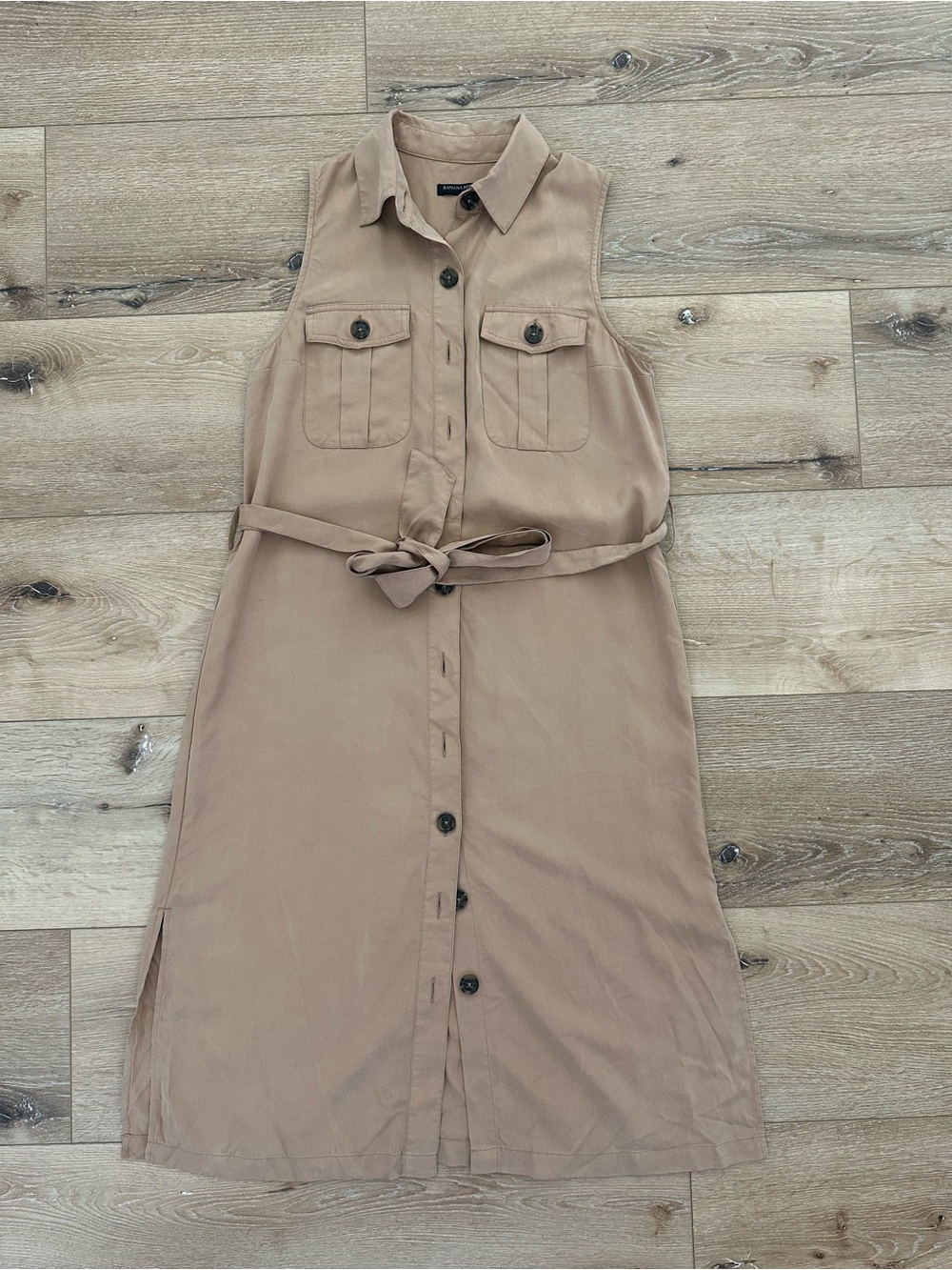 Banana Republic Tencel Safari Utility Midi Dress